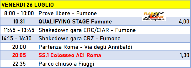 programma venerdi